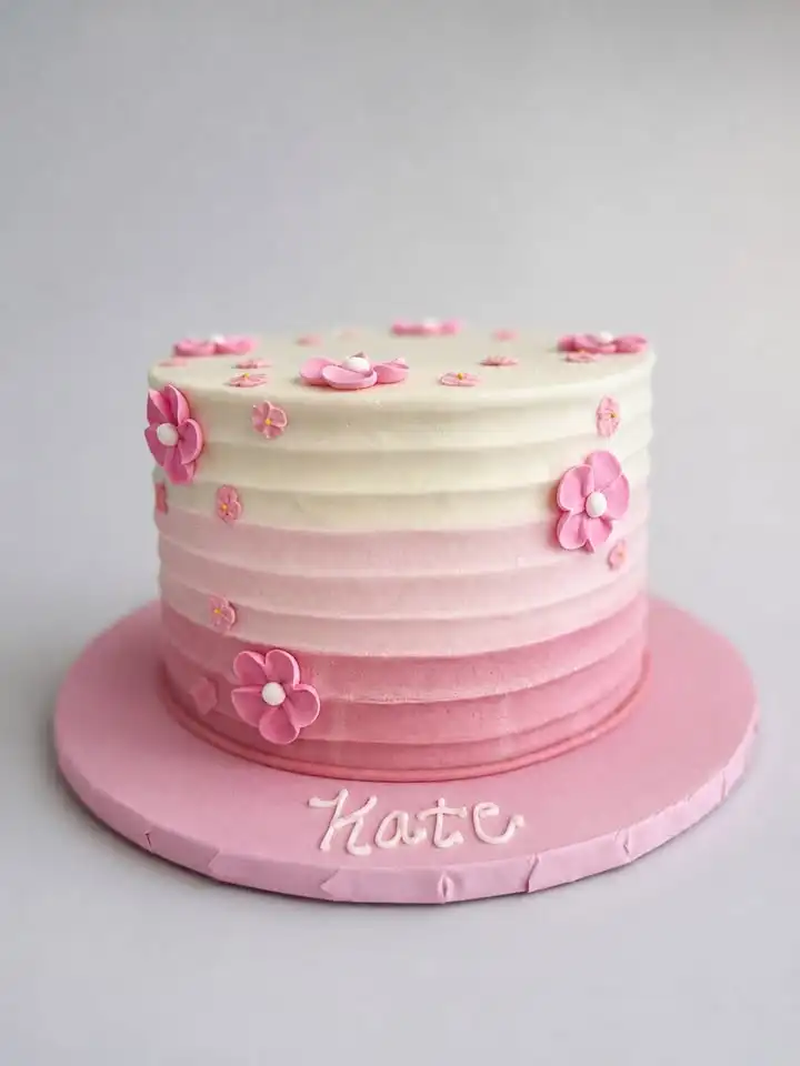 Pretty in pink and blooming with sweetness 🌸🎀✨This dreamy ombré beauty was made to celebrate Kate — featuring soft shade...